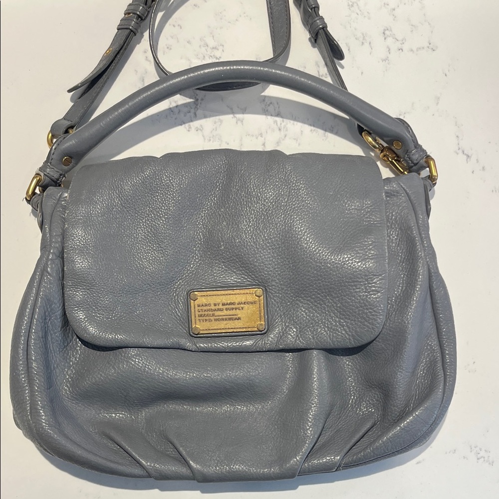 Marc by Marc Jacobs Slate Blue Leather Shoulder Bag